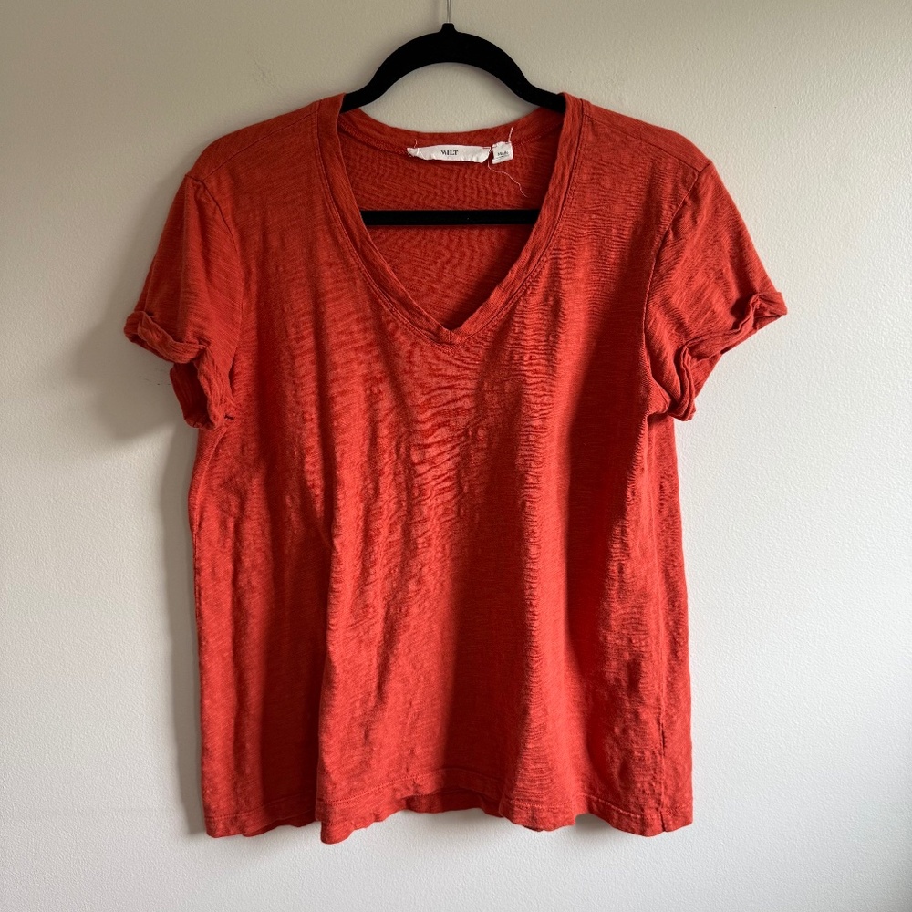 Wilt V-neck Cotton Short Sleeve T-shirt, size Small